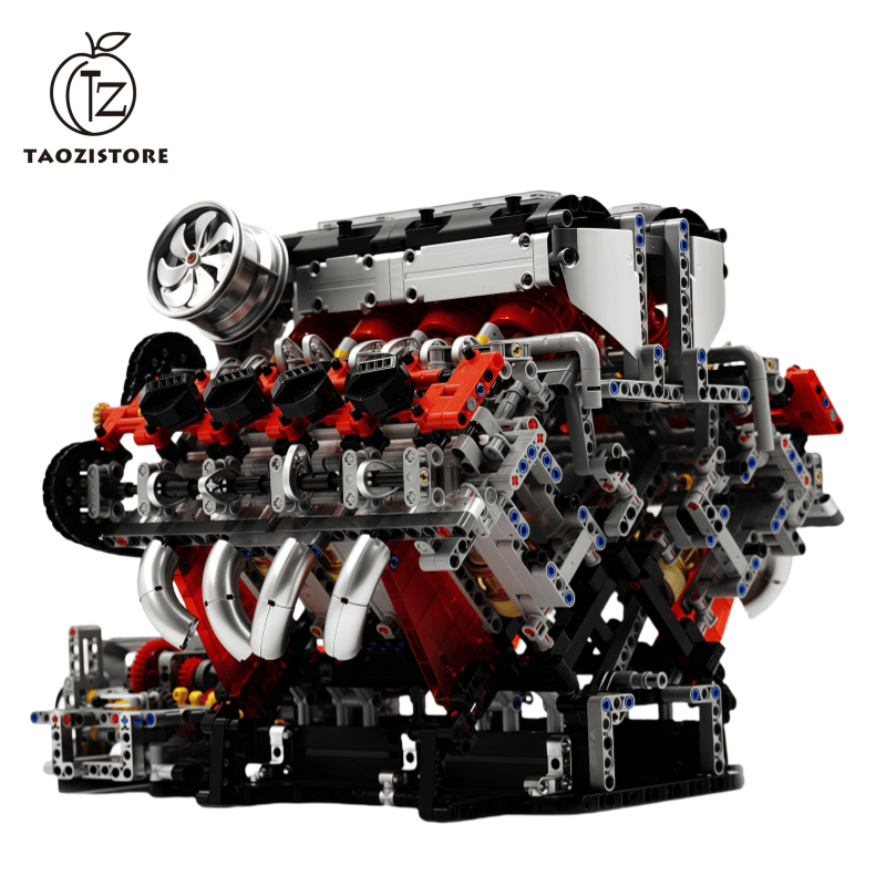 Simulated V8 Engine Model Building Kit | Electric Assembly Toy | Desktop Display for Boys | Creative Tech Gift