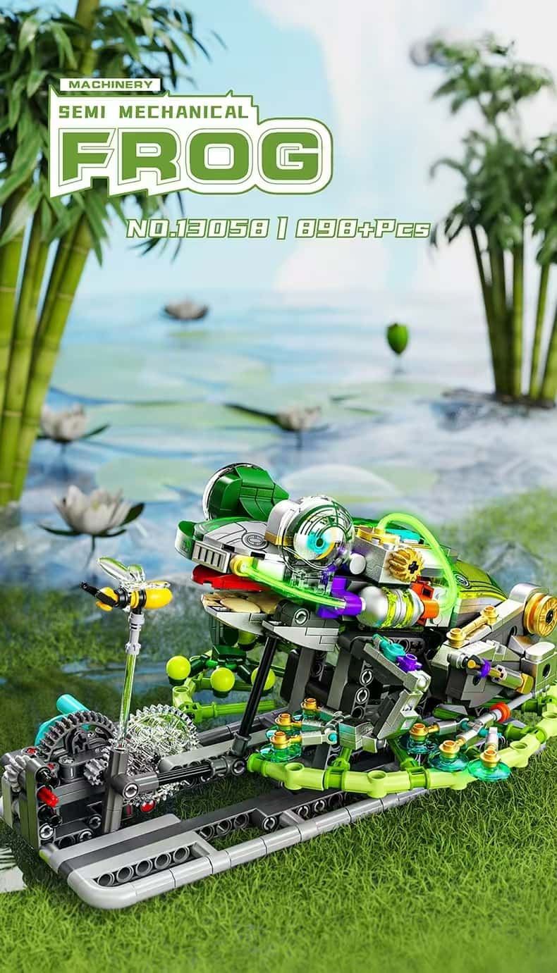 Mechanical frog insect animal building blocks new small particle boy educational toy gift