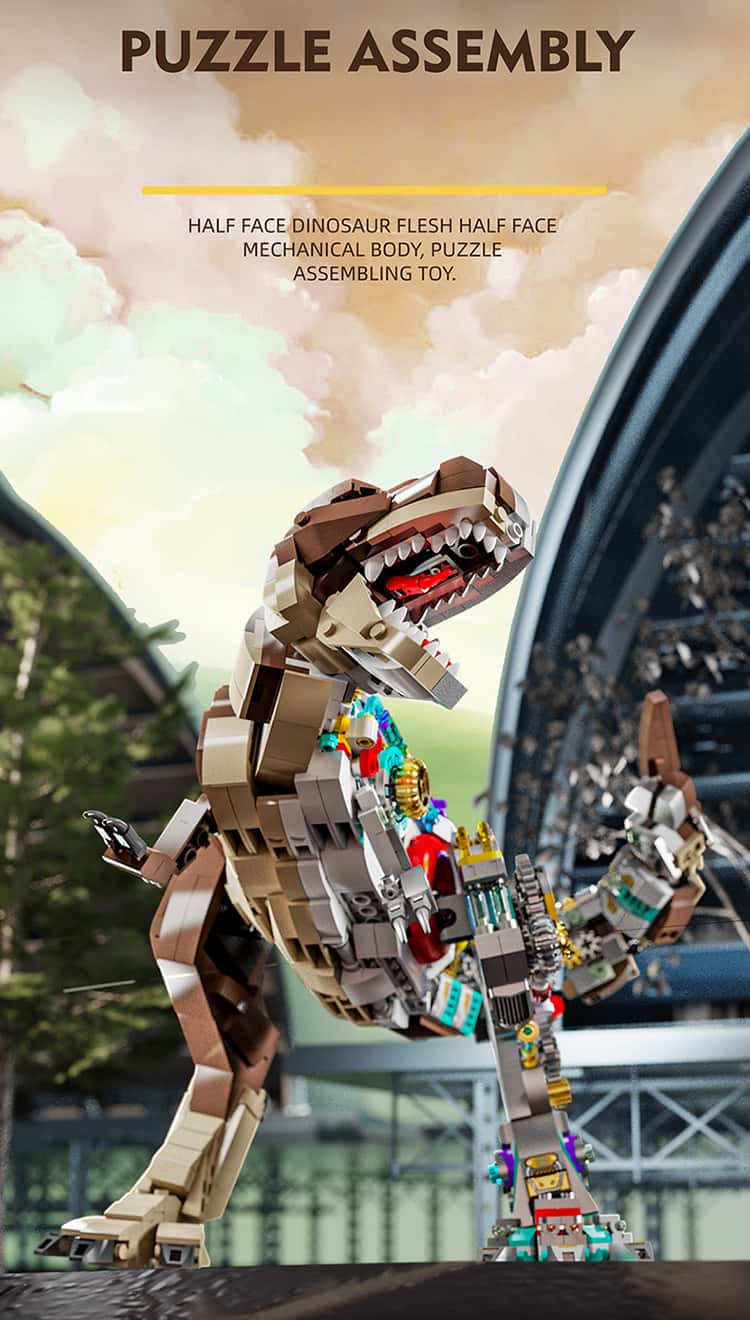 2025 New Mechanical Dinosaur Tyrannosaurus Rex Building Block Assembly Model Boy Educational Toy Ornament Children's Day Gift
