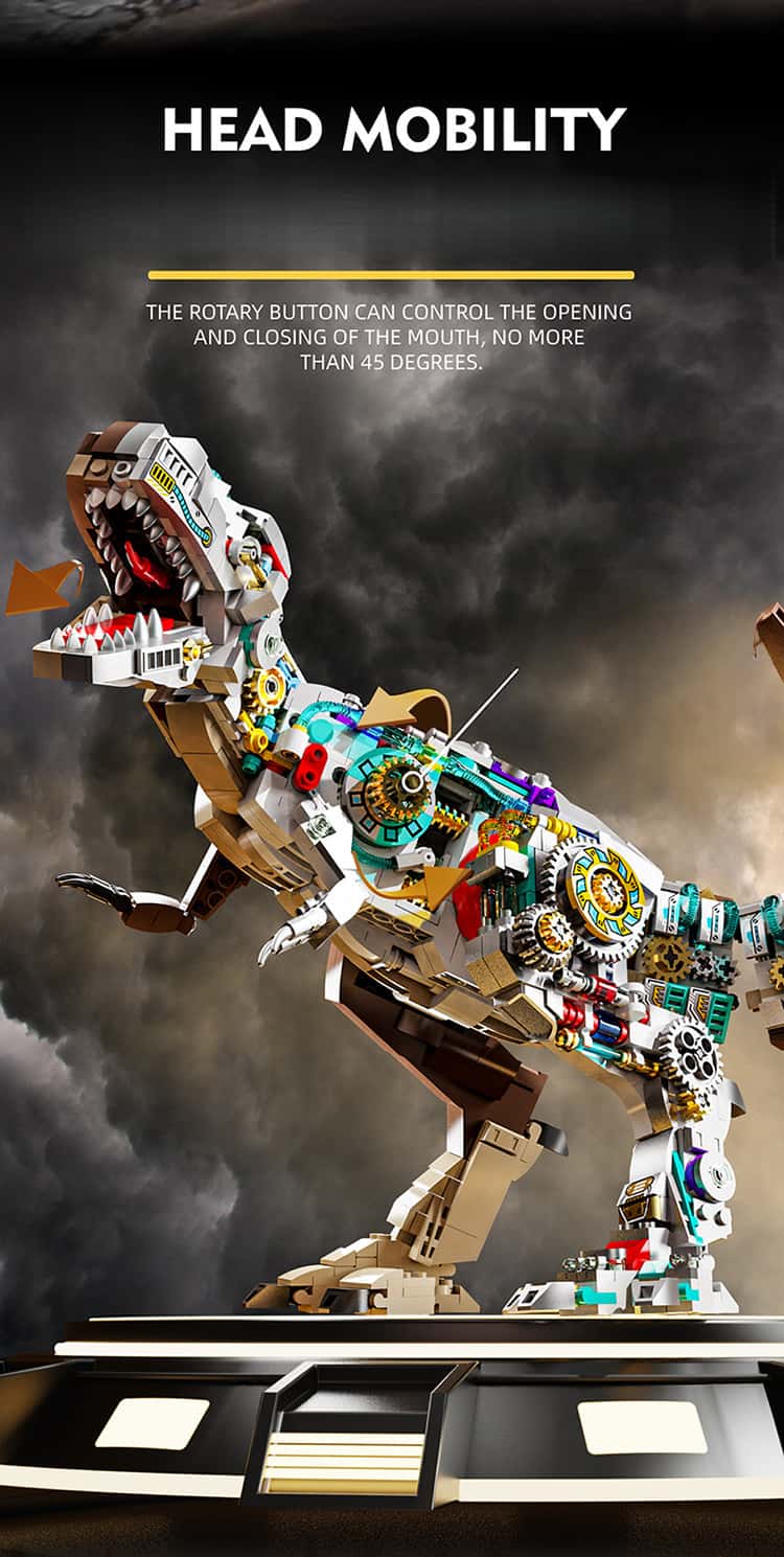 2025 New Mechanical Dinosaur Tyrannosaurus Rex Building Block Assembly Model Boy Educational Toy Ornament Children's Day Gift