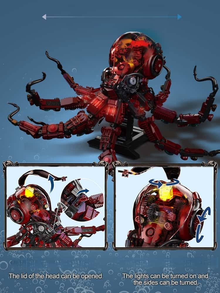 New mechanical octopus assembly building blocks toys educational assembly model ornaments boy birthday gift