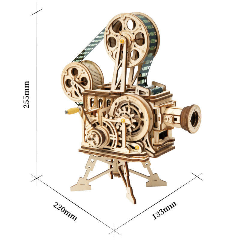 Peachwood assembled model of a projection mechanical track, 3D puzzle of Night City, DIY handmade gift toy
