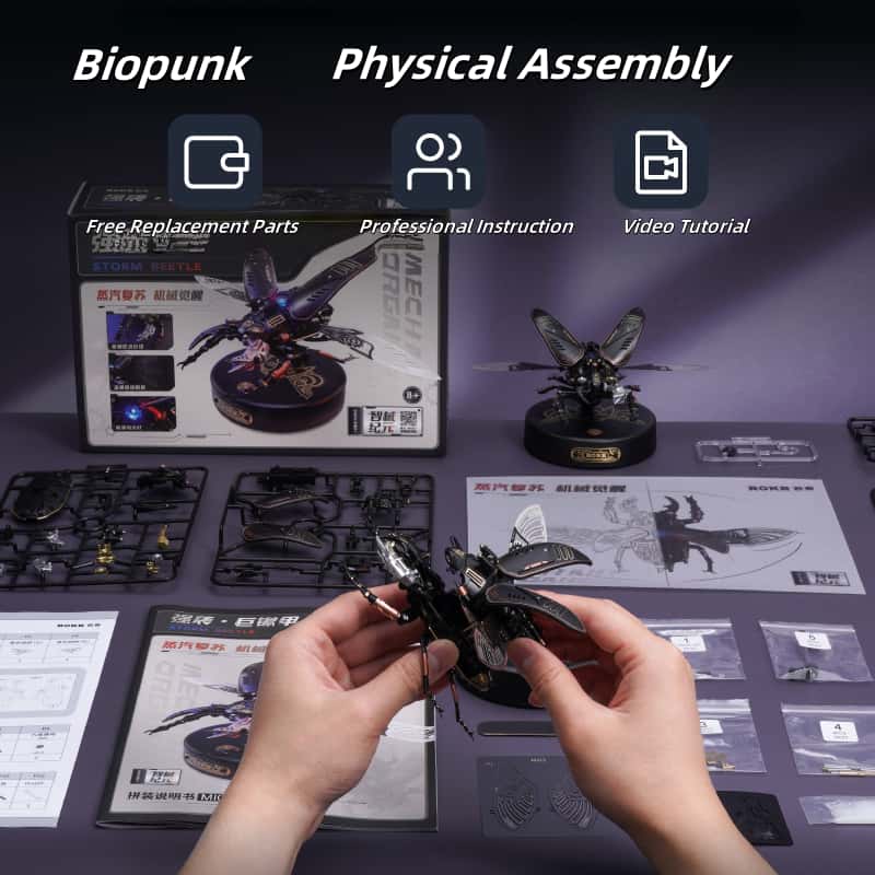 Assault Giant Stag Beetle: 3D Stereoscopic Puzzle, Metal Assembly Model, Mechanical Building Blocks – Birthday Gift & Toys for Boys