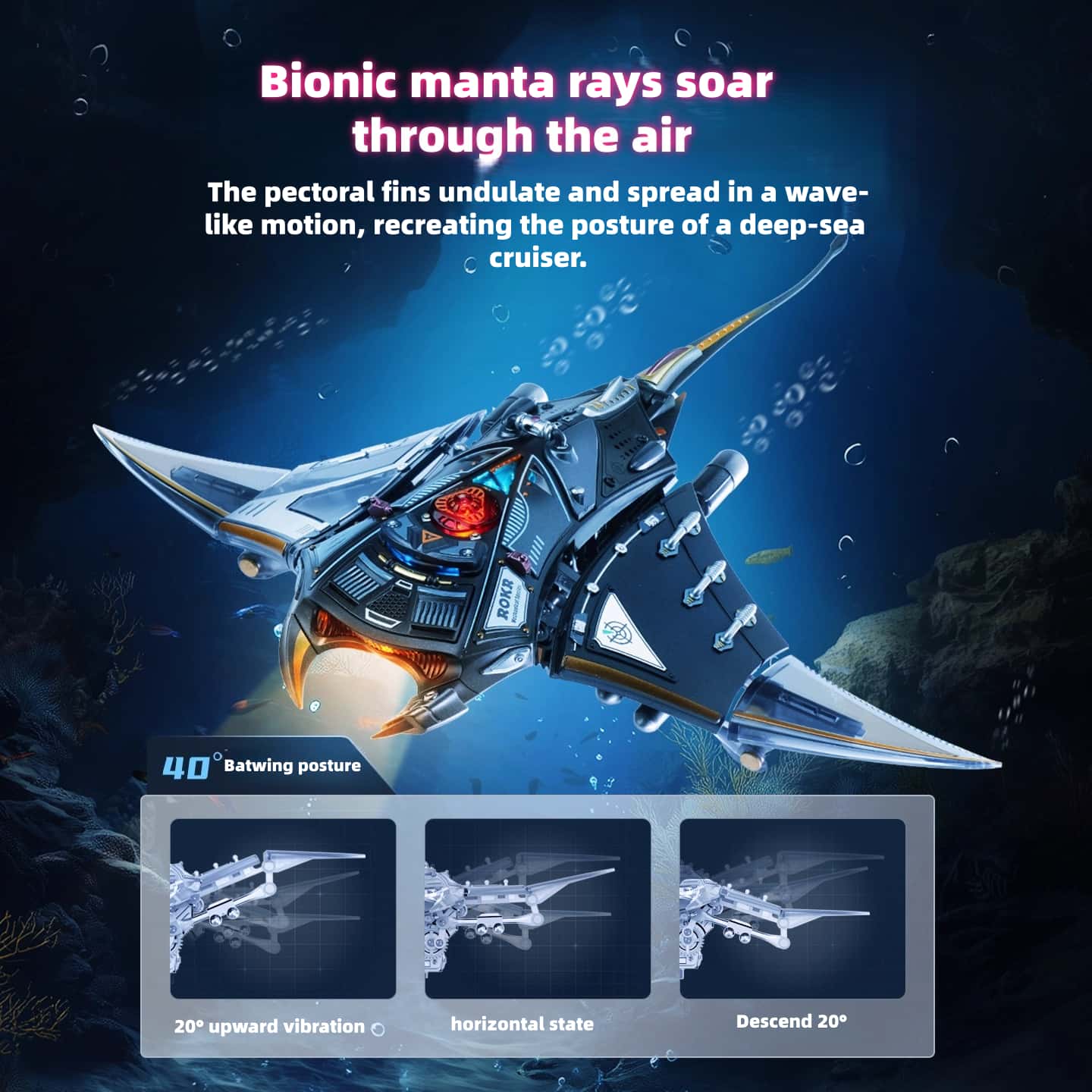 Peach Stingray Mechanical Species Junior and Senior High School Boys' Gift Building Block Model Handmade 3D Puzzle