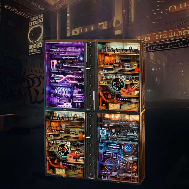 Peach Parallel World Hip-Hop Street Gift Boys Creative Handmade Building Block Puzzle Toy Christmas Model