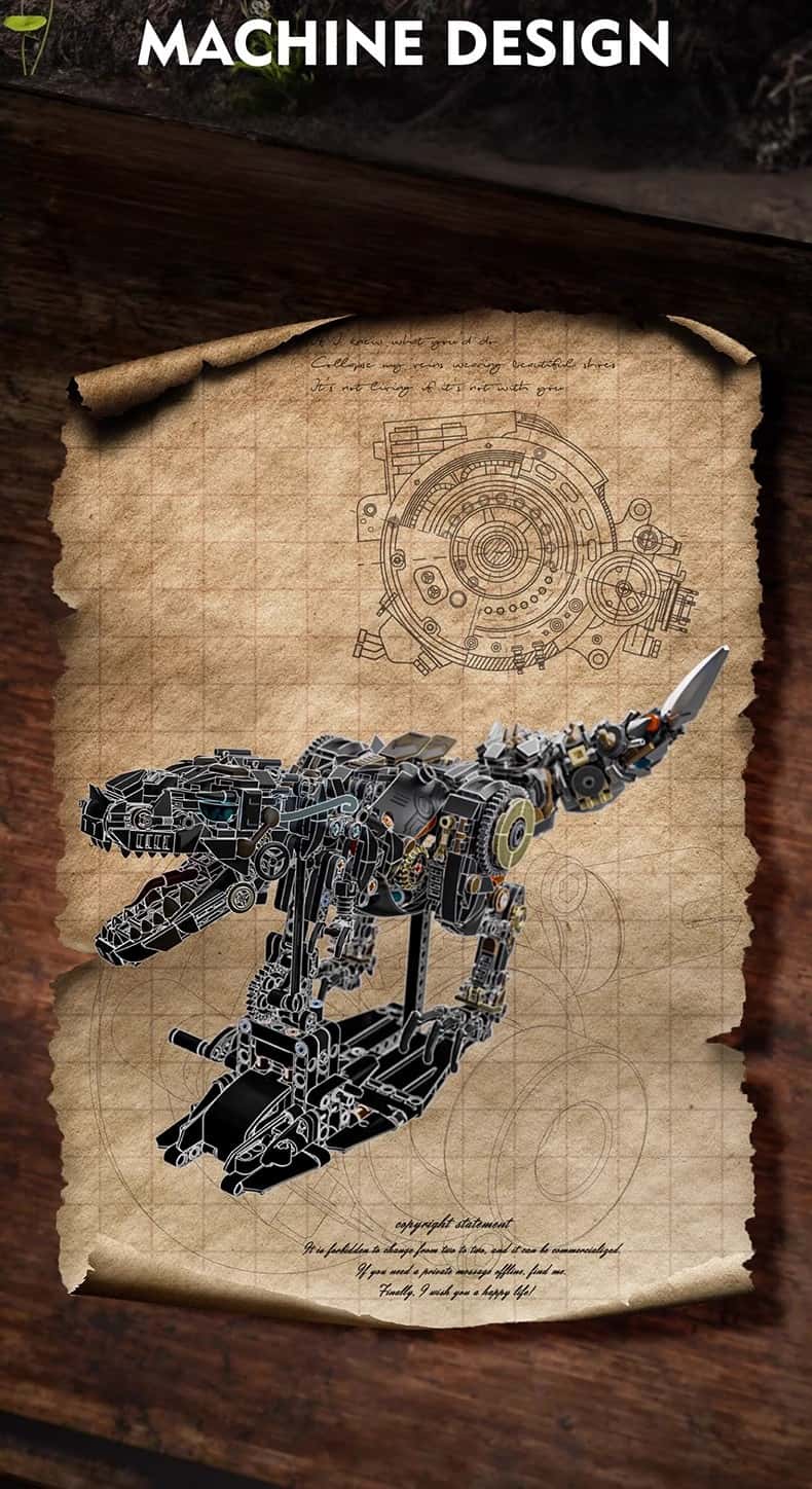 New mechanical Tyrannosaurus Rex building blocks boy assembly toy ornaments model suitable for Lego birthday gifts