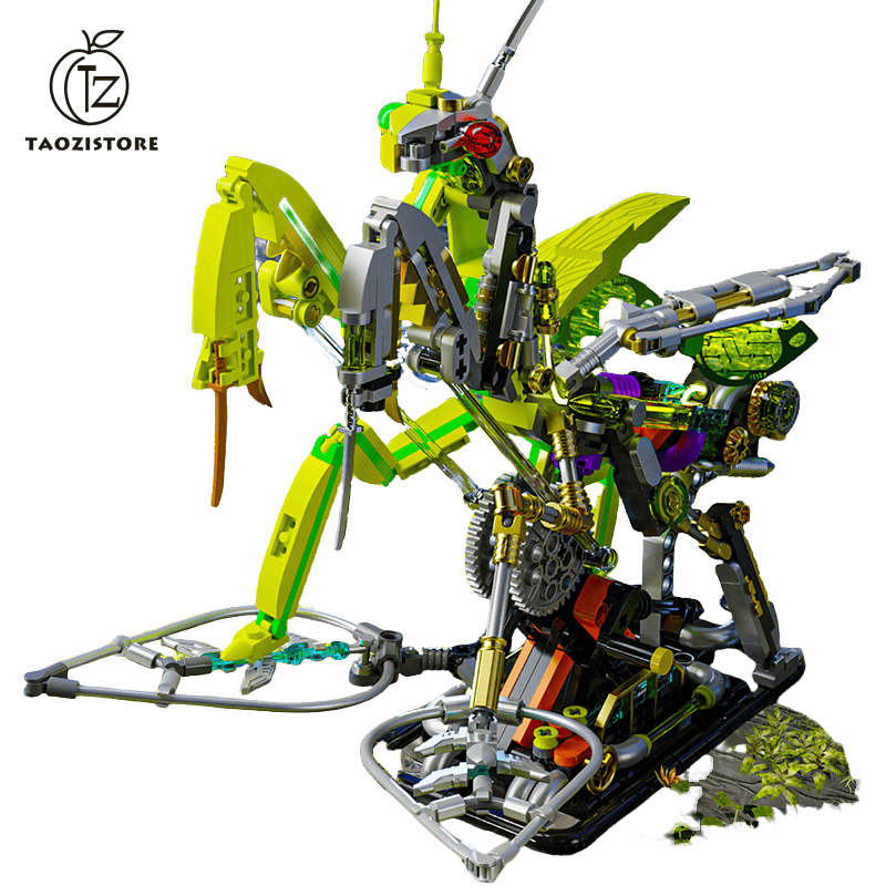 Mechanical mantis building blocks new steampunk mantis assembly toy model desktop ornaments boy gift