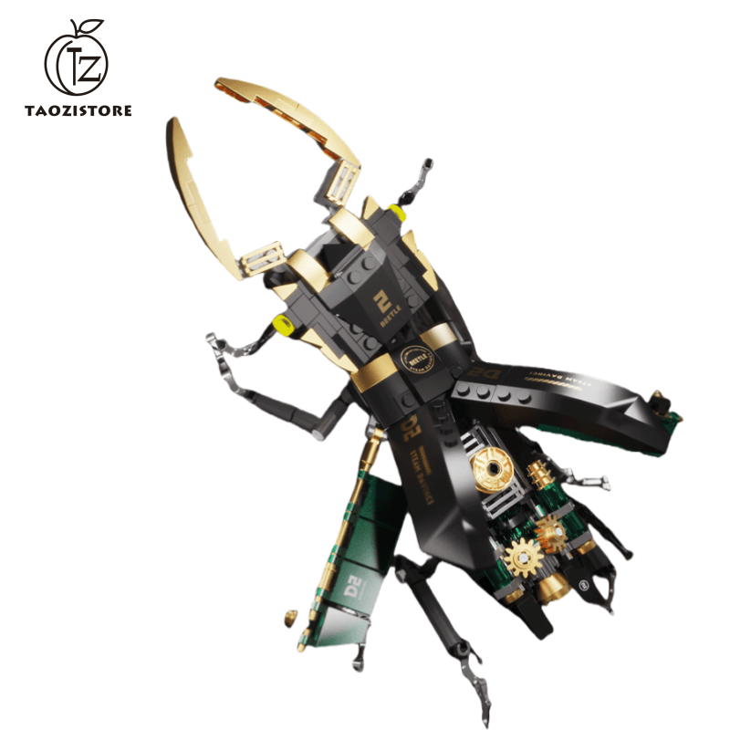 Steampunk building blocks reinstalled. Saw beetle mechanical gear model ornaments toy