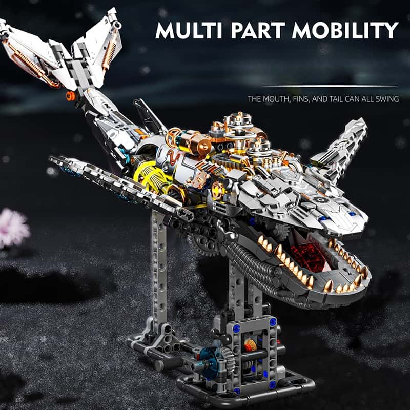 Mechanical whale building blocks new steampunk assembly toy model desktop ornaments boy gift