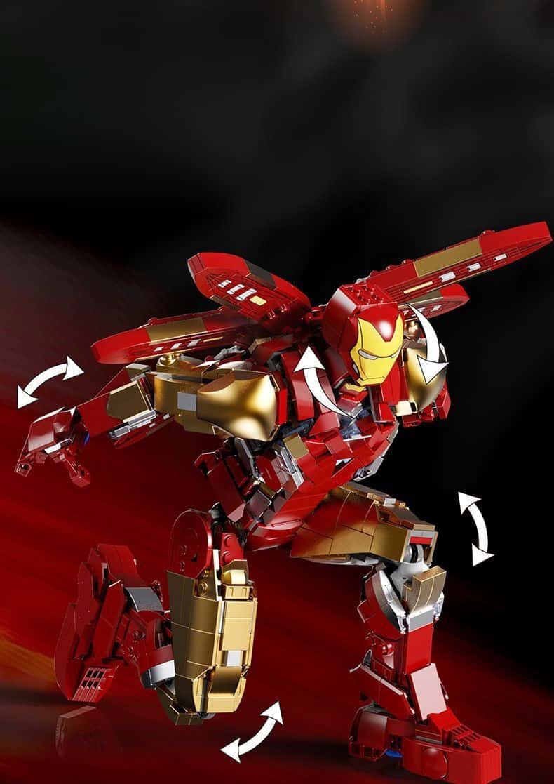 Large Iron Man Mark mecha building block model boy children's educational assembly