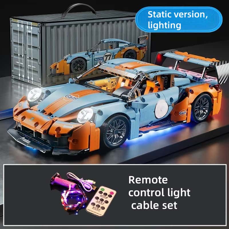 Remote Control Racing Car Gulf Color 911 Sports Car High Speed Power Edition with LED Lights