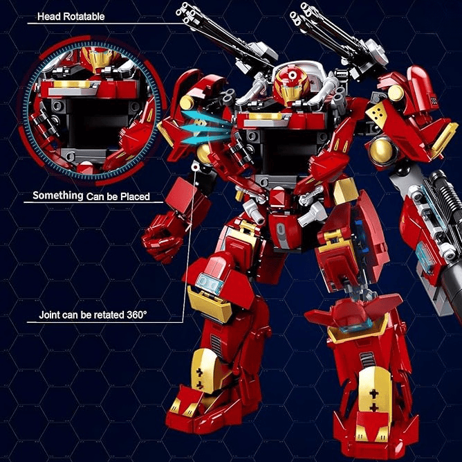 Mech Robot Transformation Building Blocks Set (For Adults), City Warrior Justice Hero Soldier Mech Model Building Blocks Set, Cool Creative Robot Toy Gift (For Teen Boys), 588 Pieces