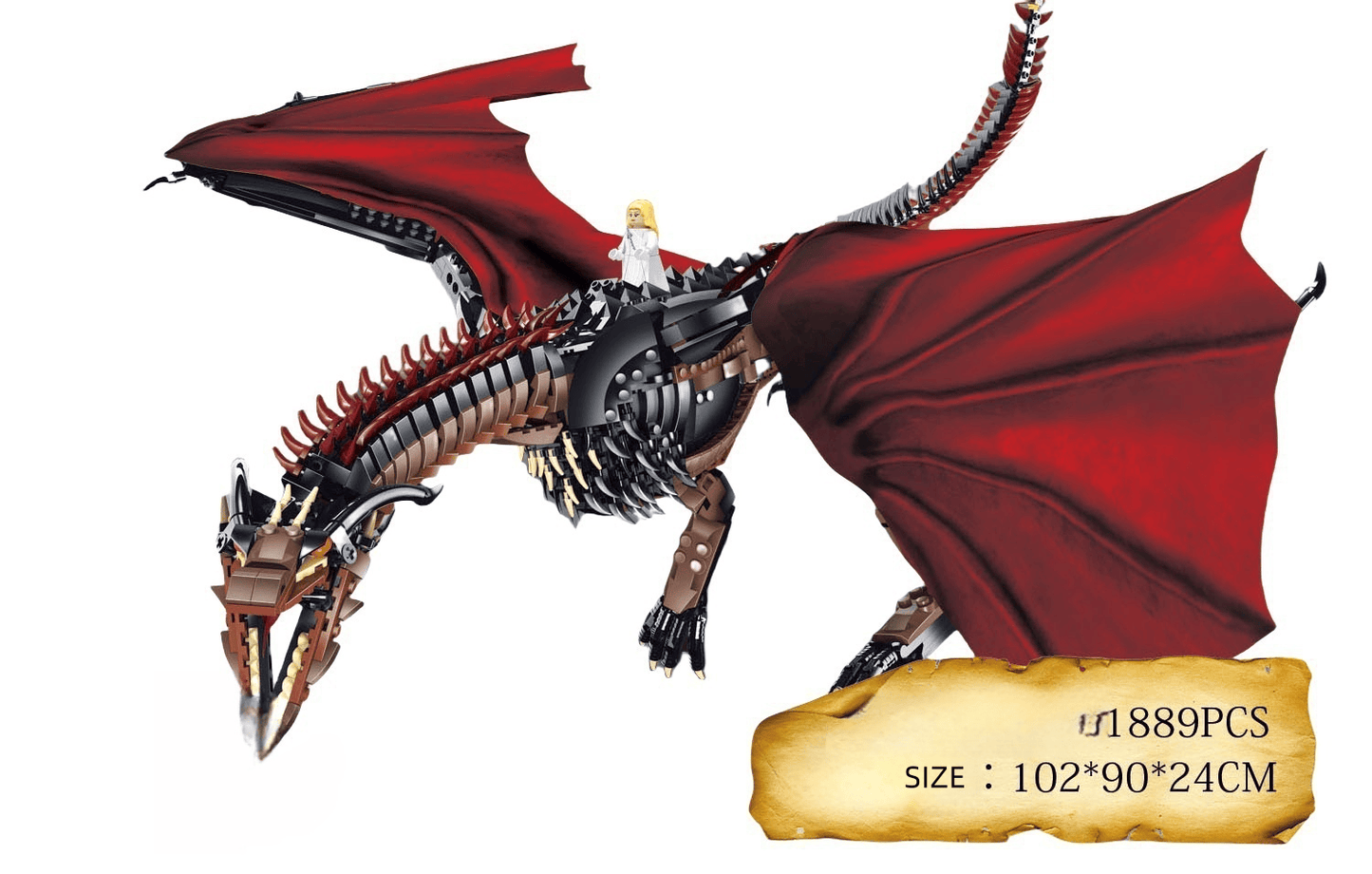 Ninjago Dragon Building Blocks Flame Dragon Model Boys High Difficulty Assembling Flying Dragon Children's Toy Gift