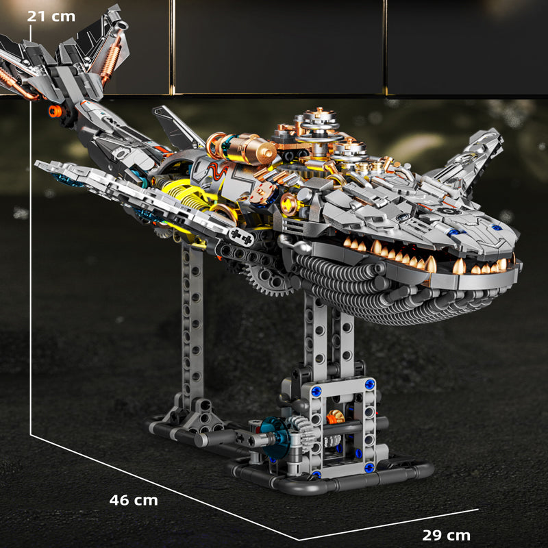 Mechanical whale building blocks new steampunk assembly toy model desktop ornaments boy gift
