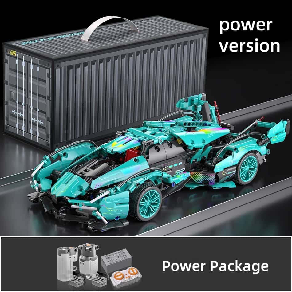 Adult building block supercar | Rambo remote control model | Upgraded power system | Tiffany blue appearance |