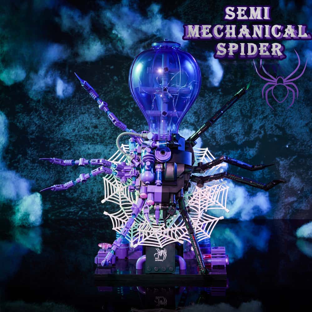 Mechanical spider light version spider puzzle small particle assembly building blocks science and education assembly toy gift