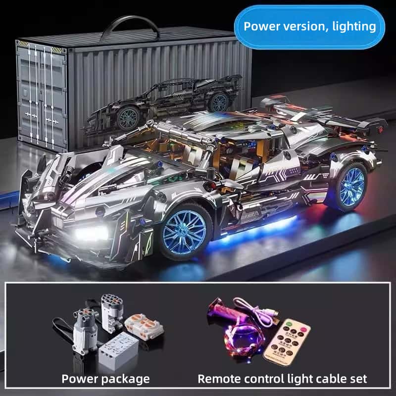Adult building block supercar | Rambo remote control model | Upgraded power system | Tiffany blue appearance |