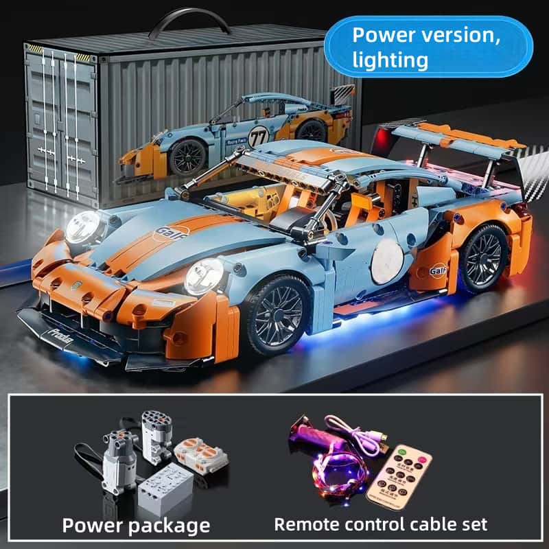 Remote Control Racing Car Gulf Color 911 Sports Car High Speed Power Edition with LED Lights