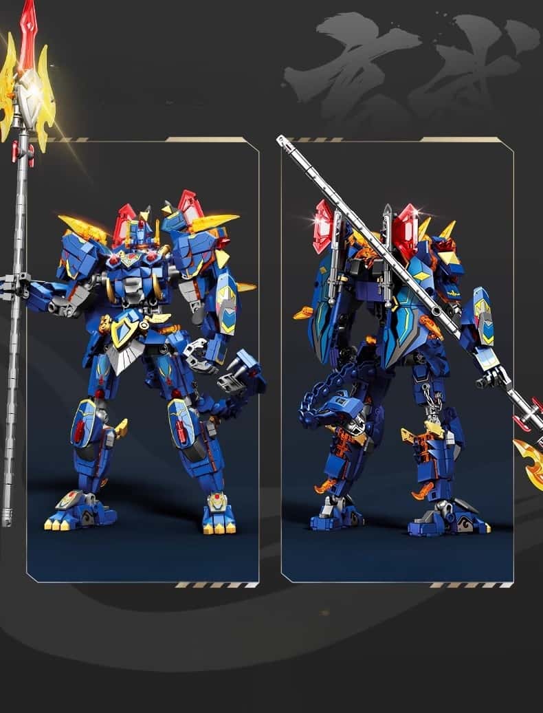 Mecha robot building block set, Xuanwu magic armor action figure toy, with flexible joints and weapons, suitable for boys and girls collection gifts