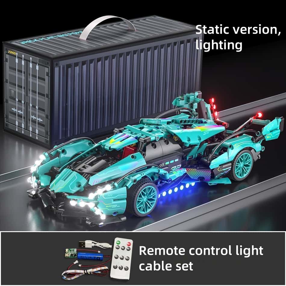 Adult building block supercar | Rambo remote control model | Upgraded power system | Tiffany blue appearance |