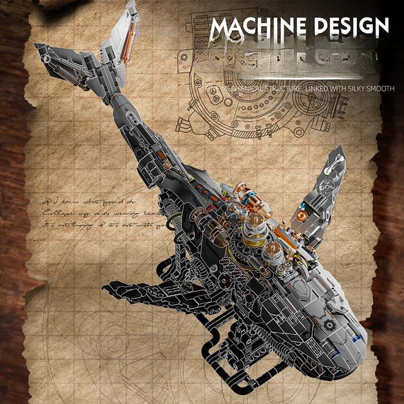 Mechanical whale building blocks new steampunk assembly toy model desktop ornaments boy gift