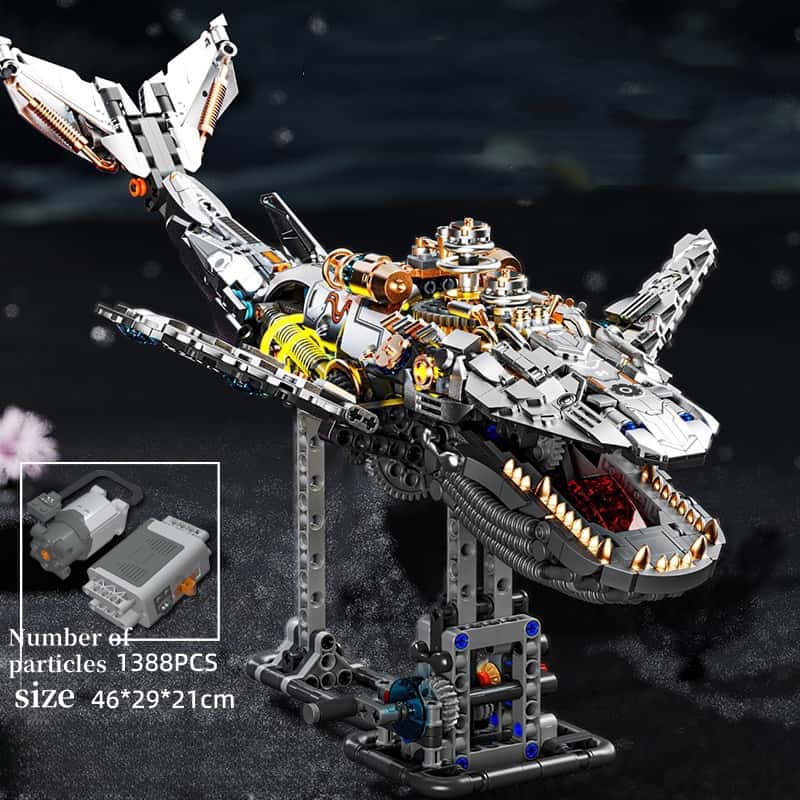 Mechanical whale building blocks new steampunk assembly toy model desktop ornaments boy gift