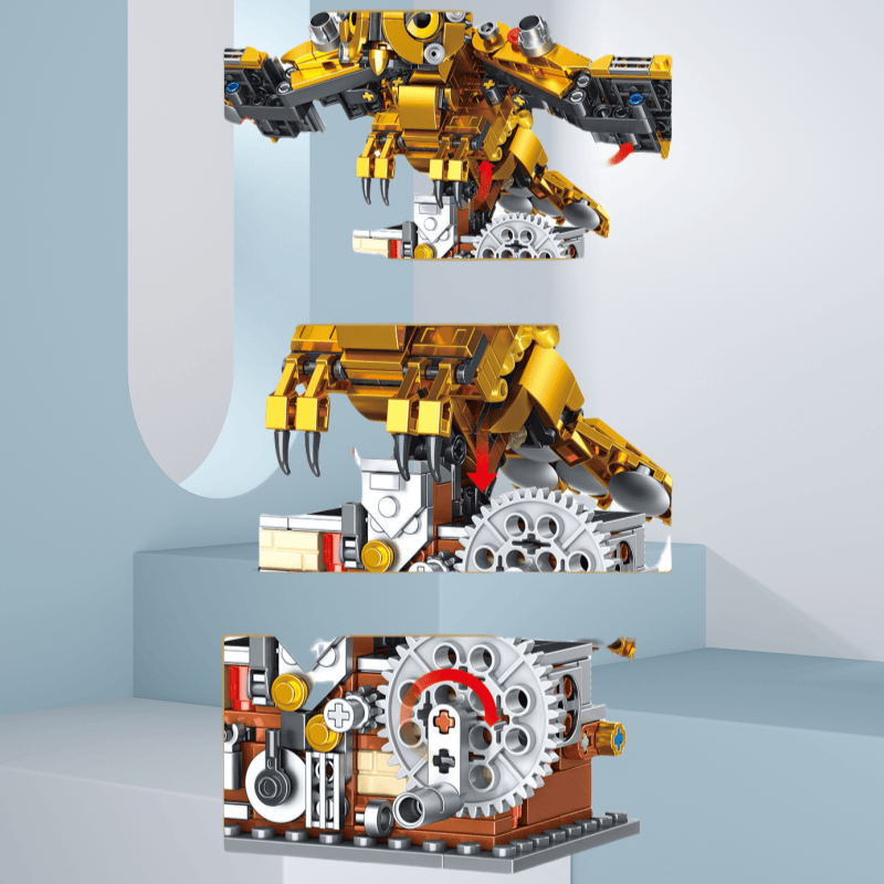 Mechanical animal electroplating building block toys children's assembly trendy play gifts suitable for boys and girls holiday gifts