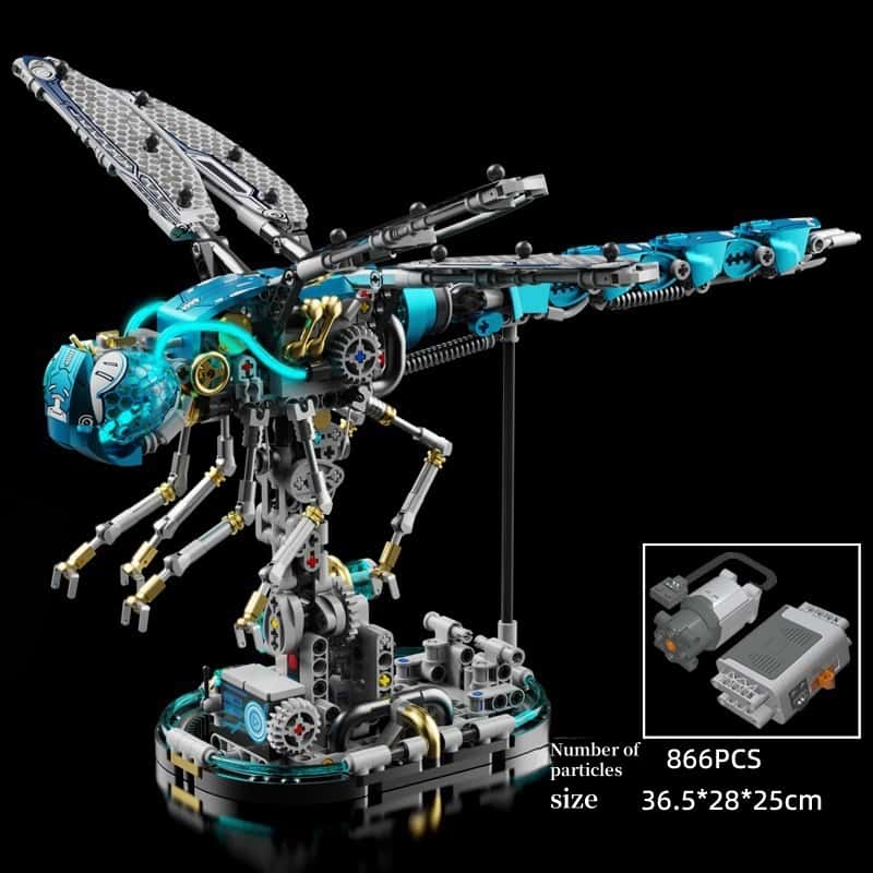 Mechanical dragonfly building blocks new steampunk dragonfly assembly toy model desktop ornaments boy gift