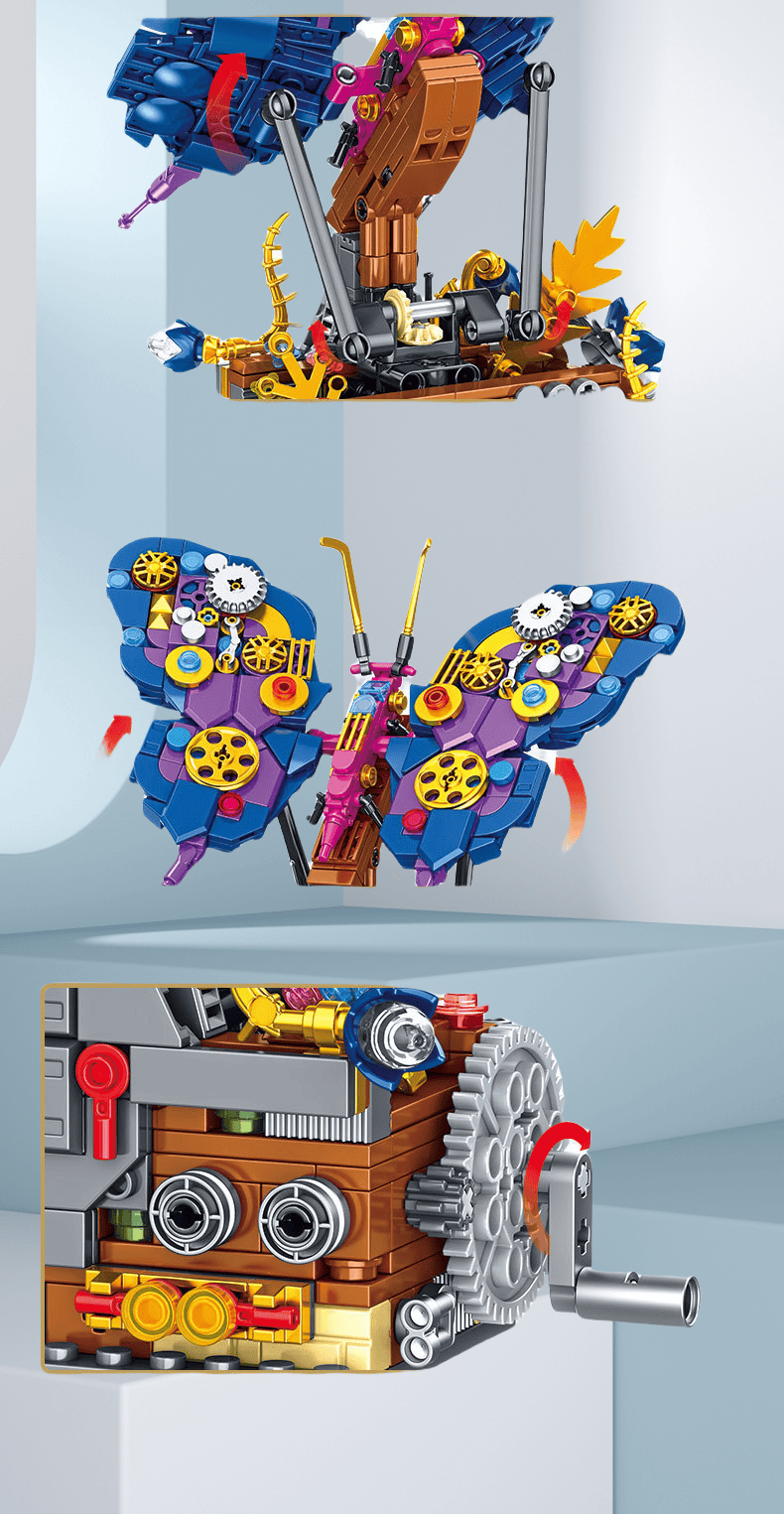 Mechanical animal electroplating building block toys children's assembly trendy play gifts suitable for boys and girls holiday gifts