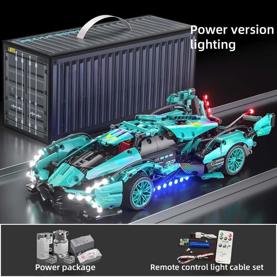 Adult building block supercar | Rambo remote control model | Upgraded power system | Tiffany blue appearance |