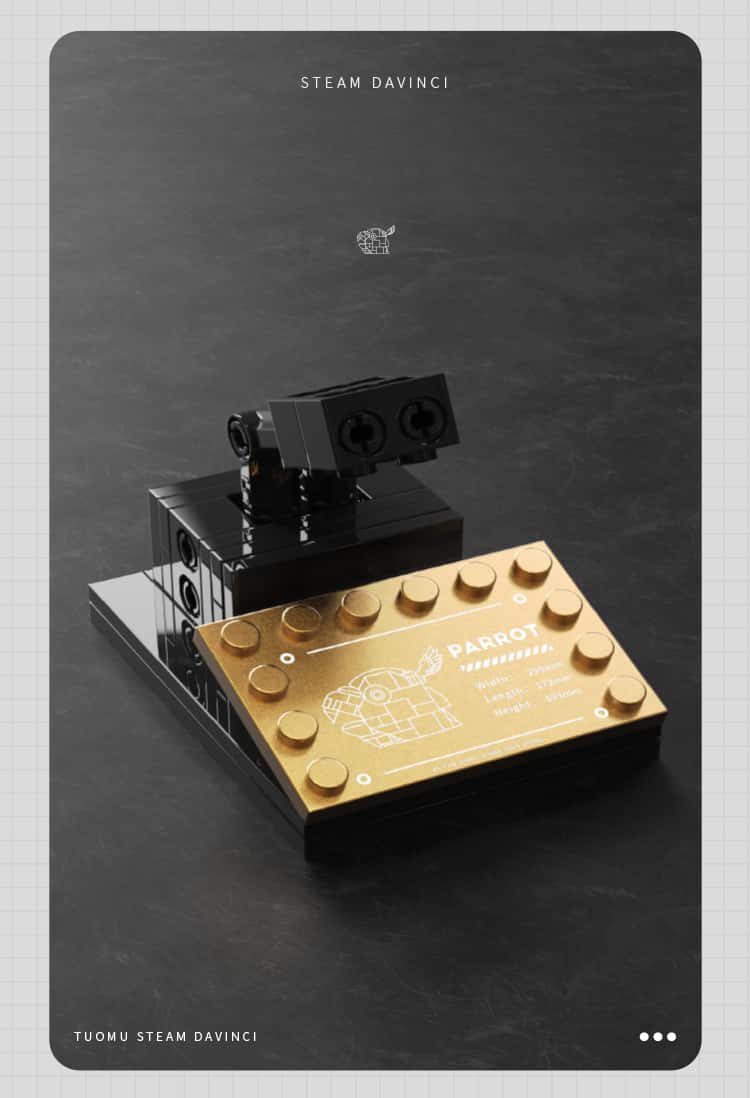 Steampunk building blocks King Kong Parrot mechanical gear model ornaments toy