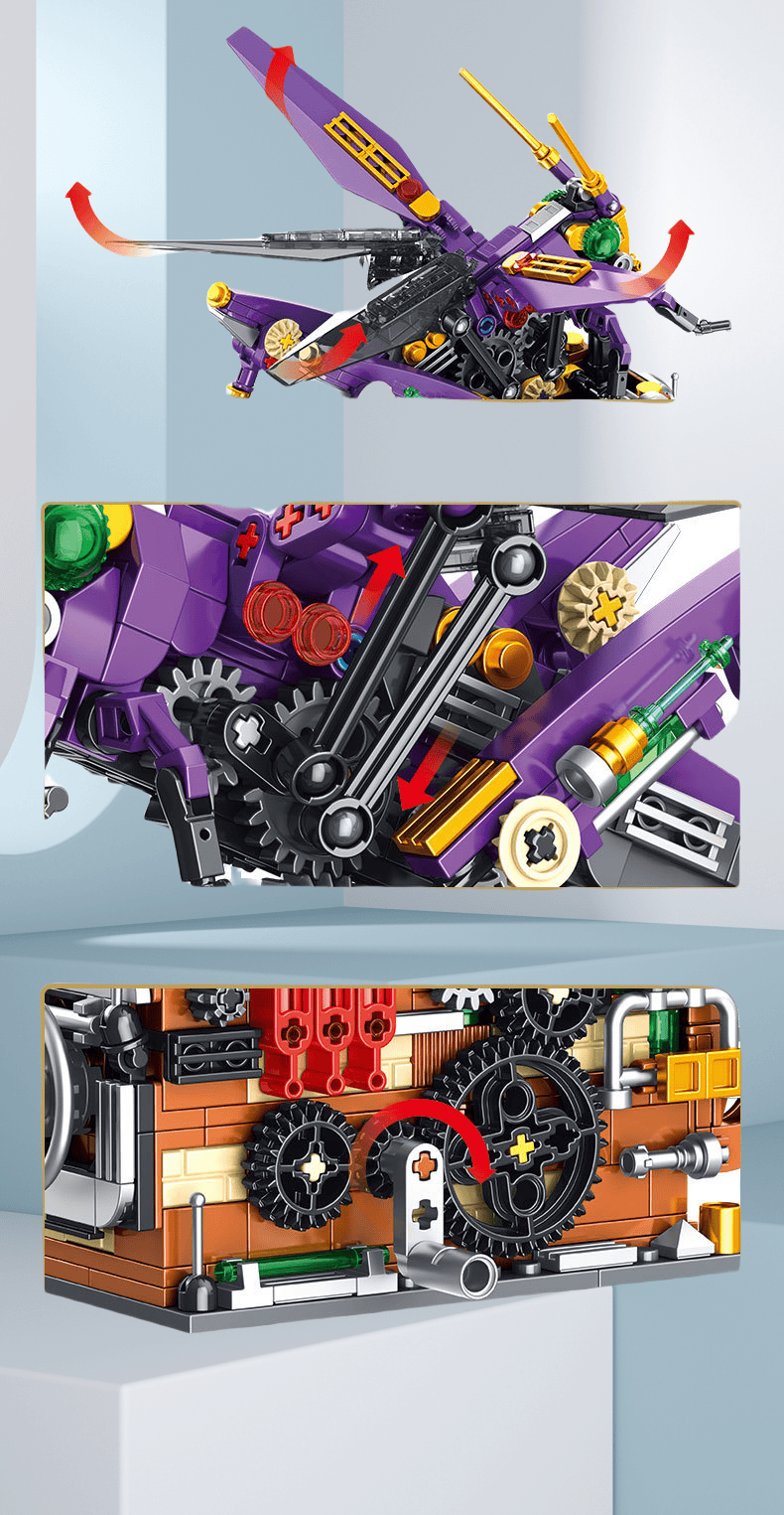 Mechanical animal electroplating building block toys children's assembly trendy play gifts suitable for boys and girls holiday gifts