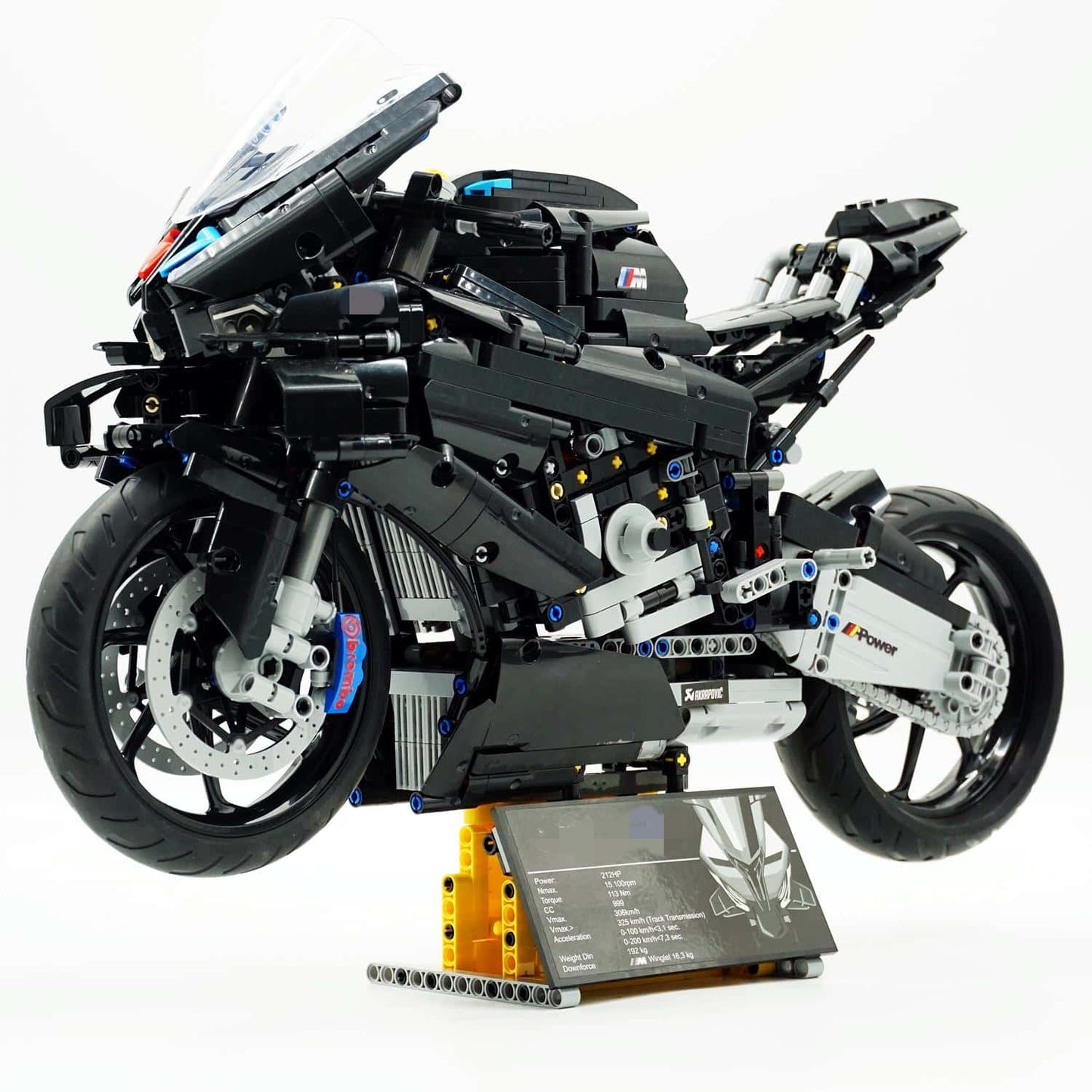 Black Warrior Motorcycle Large Assembling Building Blocks Toy Puzzle Boys Difficulty Model Gift