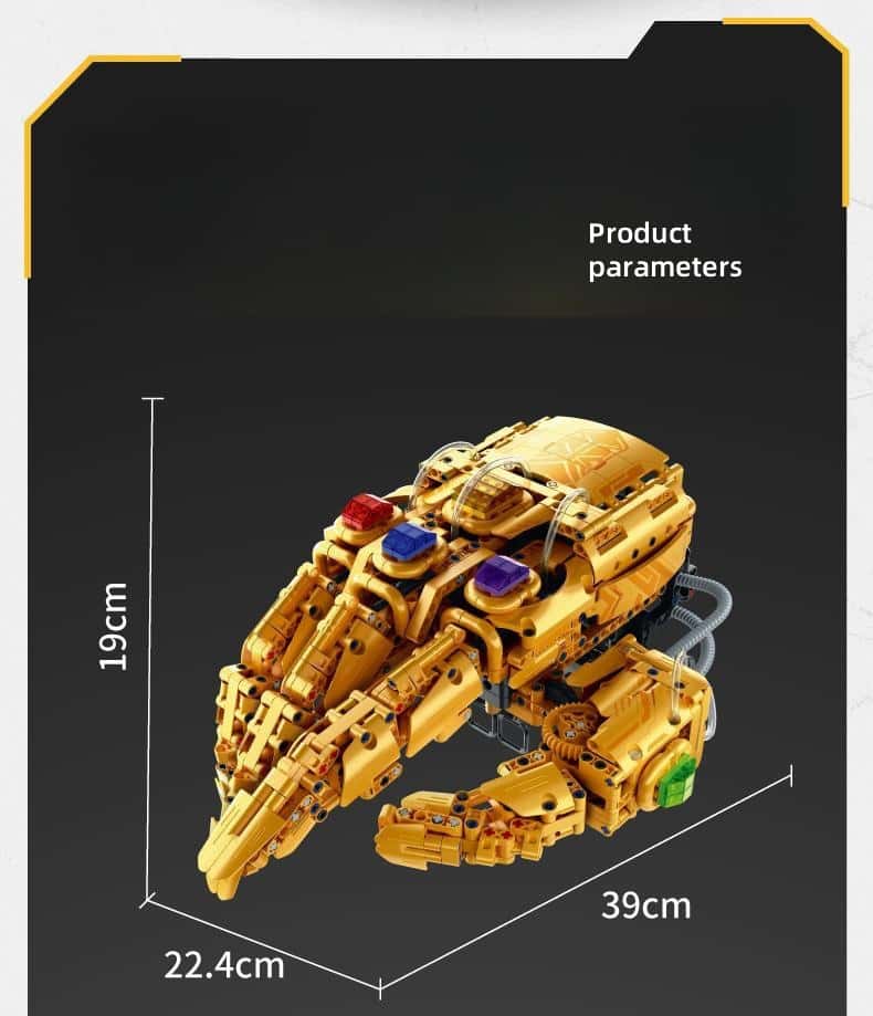 Iron Man Thanos Infinity Gloves Wearable Hydraulic Mechanical Arm Assembly Toy Building Blocks Boys Gift