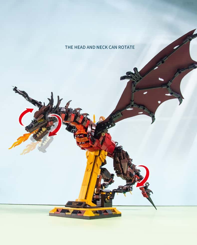 Dinosaur building blocks Ninjago assembly toy giant fire dragon boy 8-12 years old gift