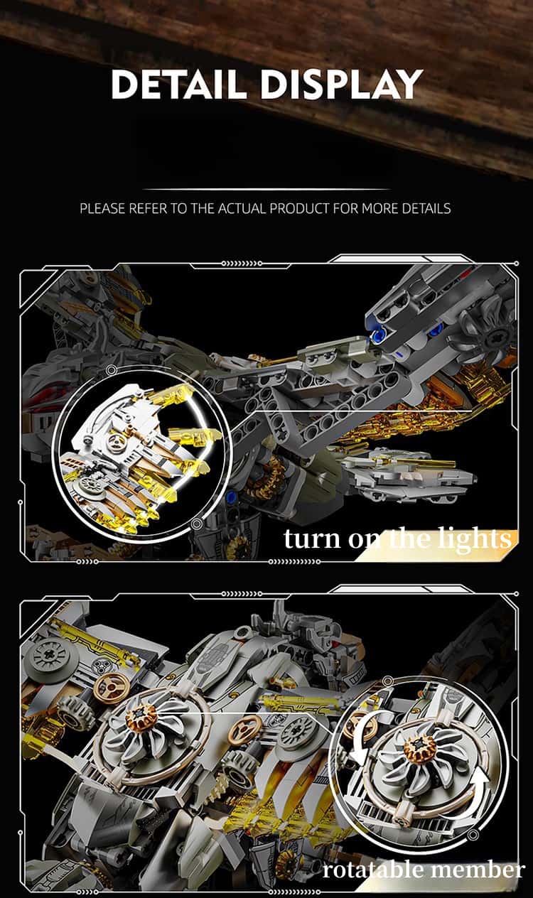 Mechanical eagle building blocks New steampunk eagle assembly toy model Desktop ornaments boy gift