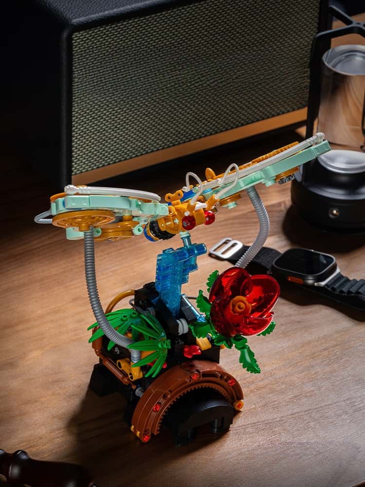 New mechanical butterfly building blocks ornaments insect series children's assembly toys girls birthday gift