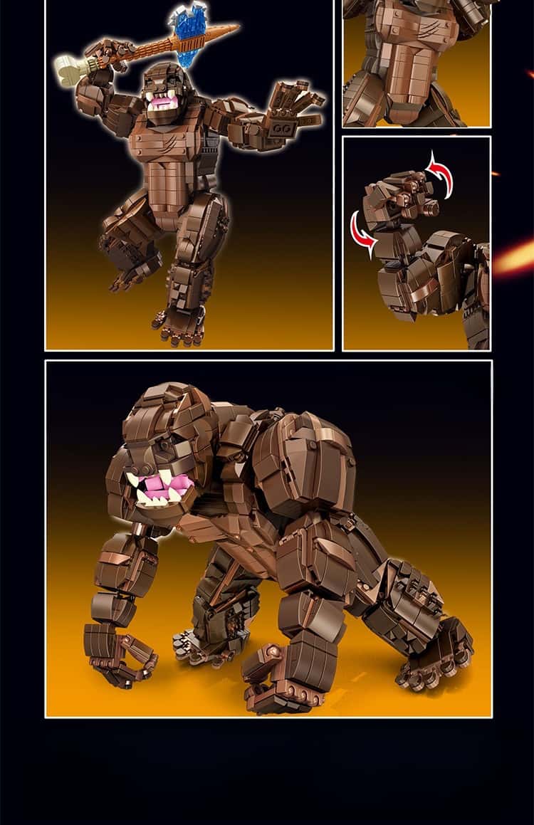 Building Blocks Large King Kong Model Puzzle Assemble Monster Toy Boy 3-12 Birthday Gift