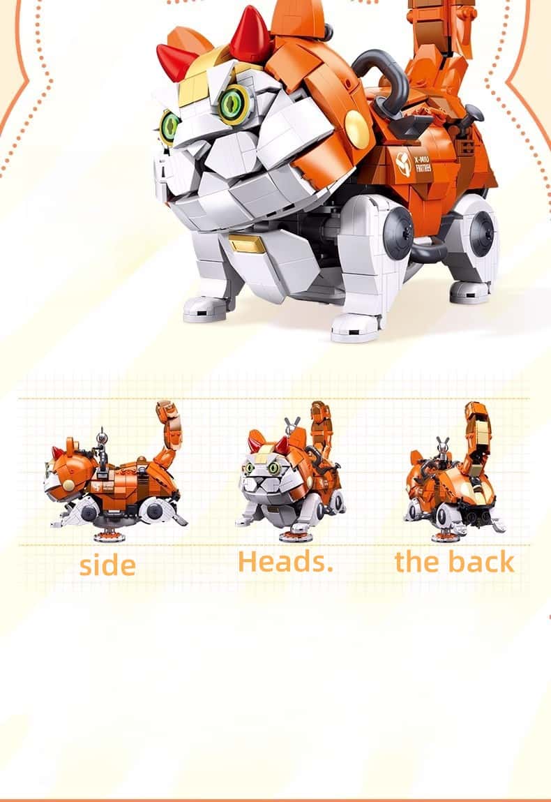 Mechanical cat orange prince assembly toy educational animal model suitable for boys and girls holiday gifts