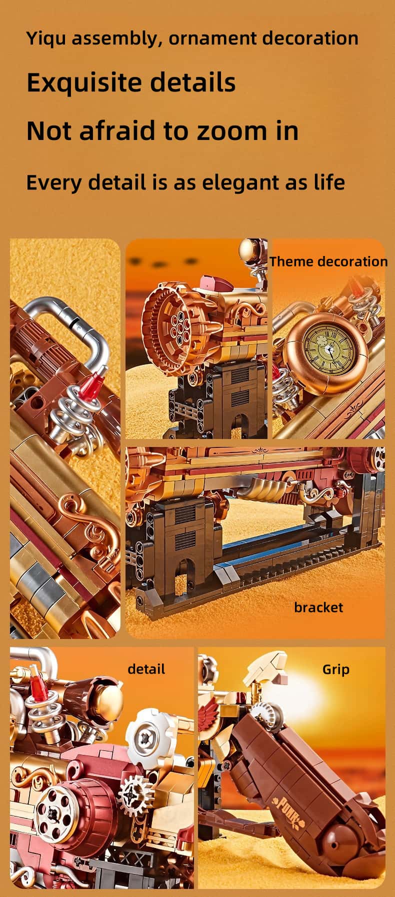 New weapon puzzle Assembling building block model Punk gun Boys birthday gift toy
