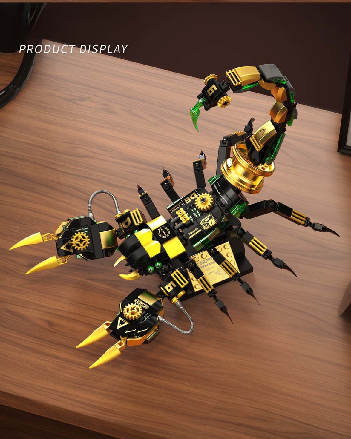 Steampunk giant claws scorpion building blocks mechanical gear model ornaments toys