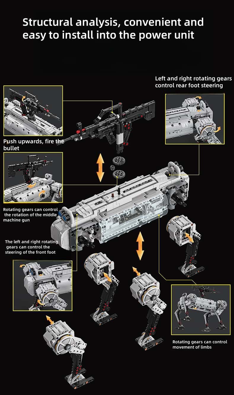 New unmanned robot dog military weapon children's educational building block toys boy's holiday gift