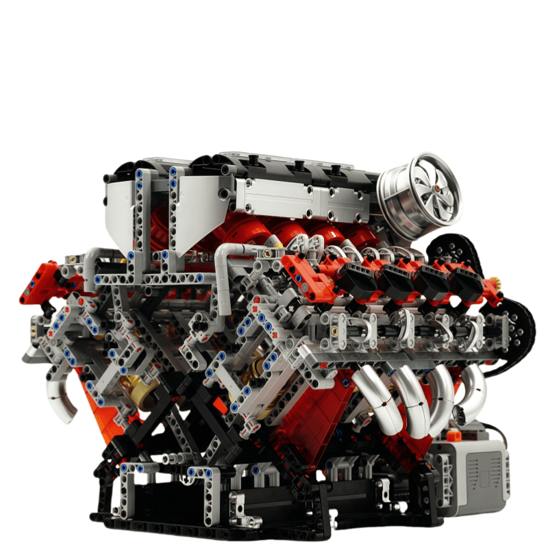 Simulated V8 Engine Model Building Kit | Electric Assembly Toy | Desktop Display for Boys | Creative Tech Gift