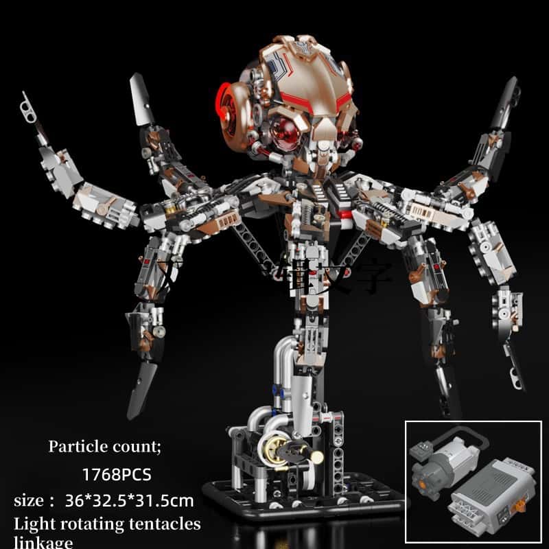 Mechanical octopus building blocks new steampunk assembly toy model desktop ornaments boy gift