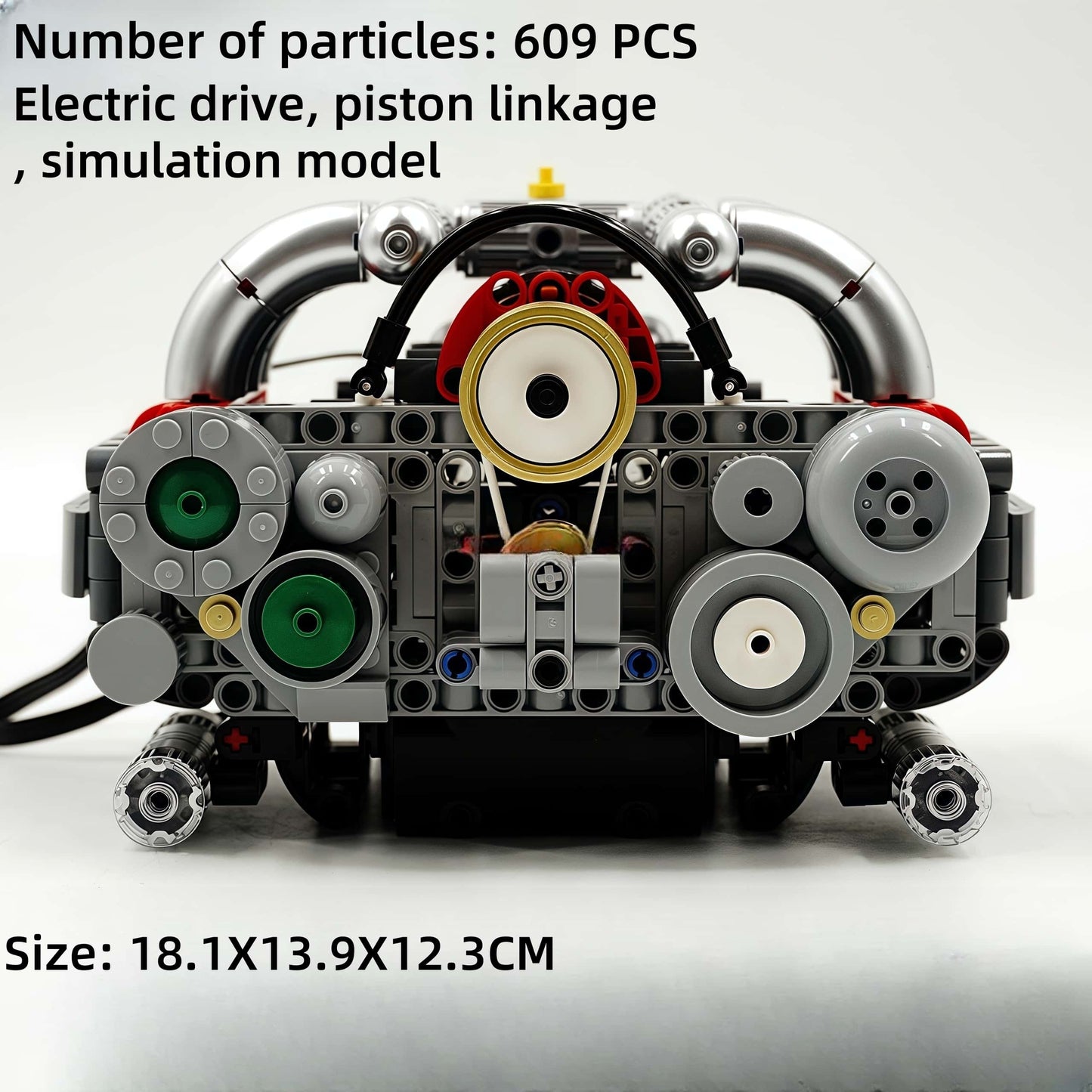 911 horizontally opposed 6-cylinder engine building block model electric assembly technology toy boy birthday gift collection display first choice