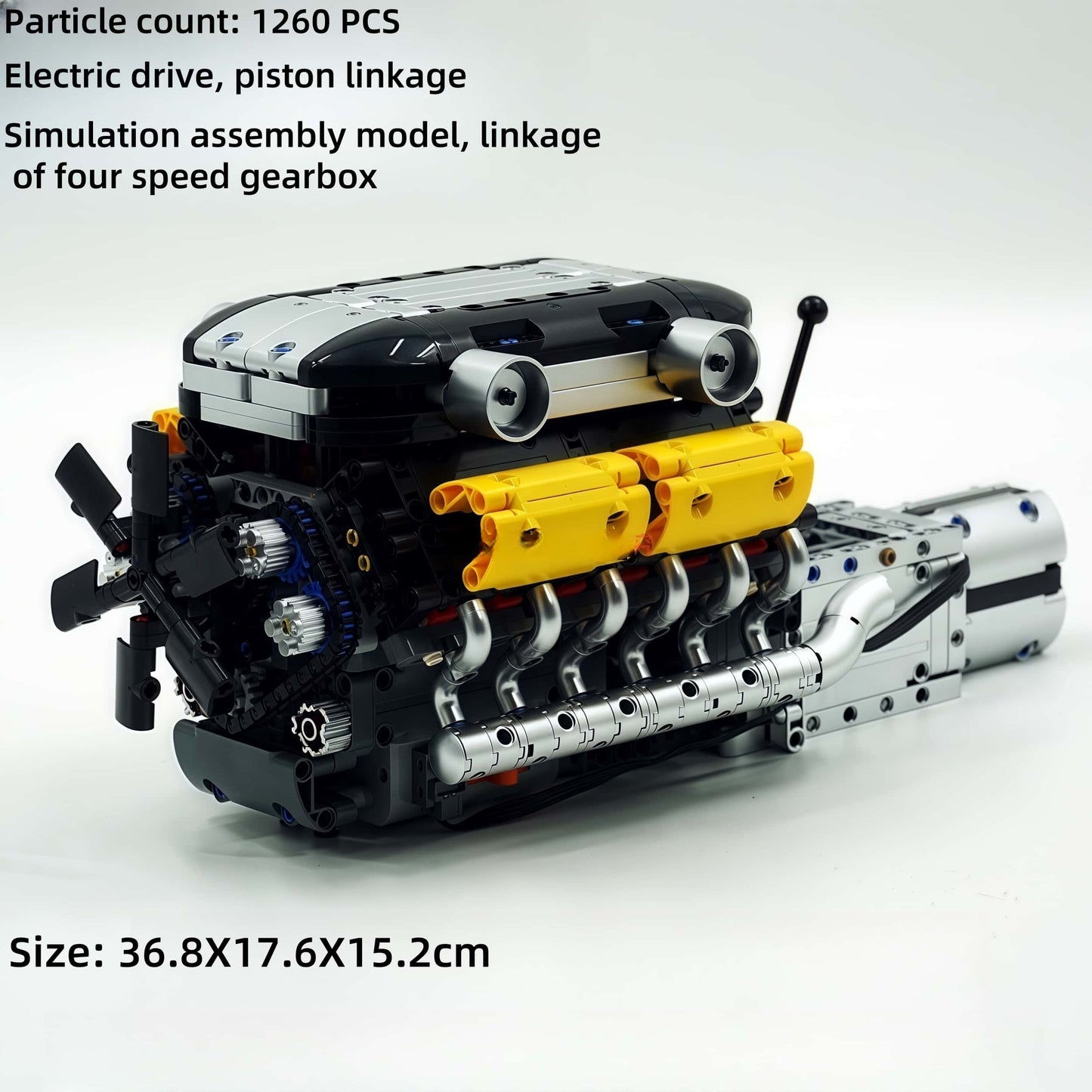 STEM technology assembly | W16 engine model | Electric dynamic version | Mechanical structure teaching toys | Suitable for teenagers and adults