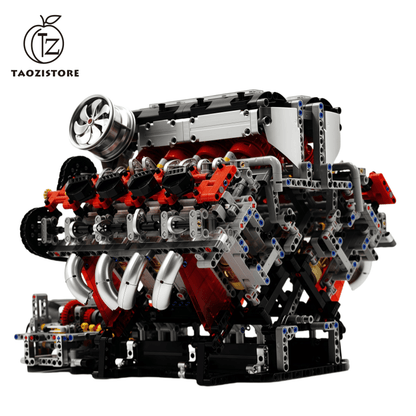 Simulated V8 Engine Model Building Kit | Electric Assembly Toy | Desktop Display for Boys | Creative Tech Gift