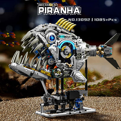 New arrival Mechanical piranha building blocks Shark fun puzzle high assembly toy for boys aged 6 and up Gift