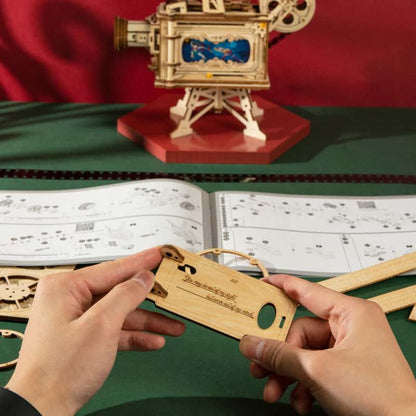 Peachwood assembled model of a projection mechanical track, 3D puzzle of Night City, DIY handmade gift toy