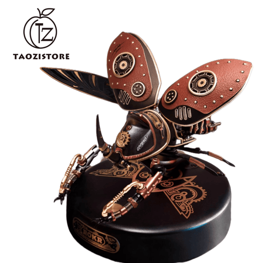 Intelligent-Control Rhinoceros Beetle Metal Assembly Model - A Birthday Gift: Building Block Puzzle, Handmade Mechanical Toy for Boys